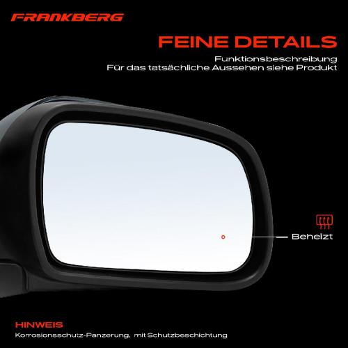 Frankberg 1x Außenspiegel Rechts für Citroën Xsara Break Coupe N1 N2 N0 1997-2005 Bild Frankberg 1x Außenspiegel Rechts für Citroën Xsara Break Coupe N1 N2 N0 1997-2005