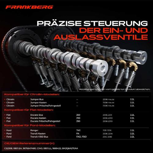 Frankberg 1x Nockenwelle für Citroën Jumper Fiat Ducato Ford Ranger Peugeot Boxer Bild Frankberg 1x Nockenwelle für Citroën Jumper Fiat Ducato Ford Ranger Peugeot Boxer