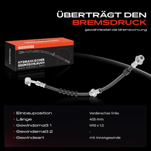 Frankberg 1x Bremsschlauch Bremsschläuche Vorderachse Links für Nissan Primera P10 Hatchback Bild Frankberg 1x Bremsschlauch Bremsschläuche Vorderachse Links für Nissan Primera P10 Hatchback