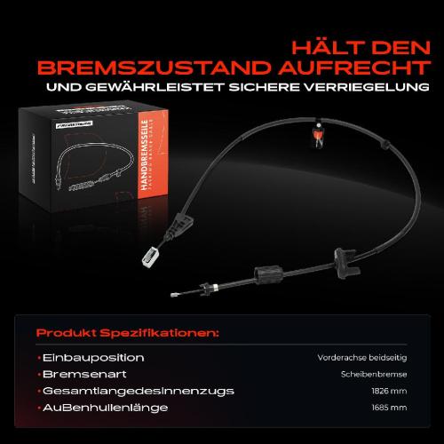 1x Seilzug Feststellbremse Vorderachse beidseitig für Citroën C4 Grand Picasso I MPV UA UD 2.0L Bild 1x Seilzug Feststellbremse Vorderachse beidseitig für Citroën C4 Grand Picasso I MPV UA UD 2.0L