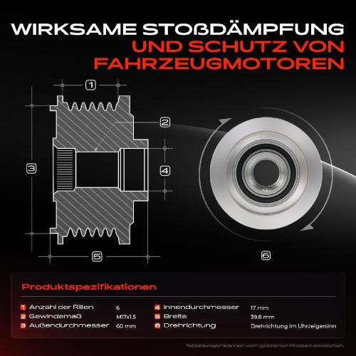 1x Generatorfreilauf Lichtmaschine für Citroën C4 Mitsubishi ASX Outlander Peugeot Bild 1x Generatorfreilauf Lichtmaschine für Citroën C4 Mitsubishi ASX Outlander Peugeot