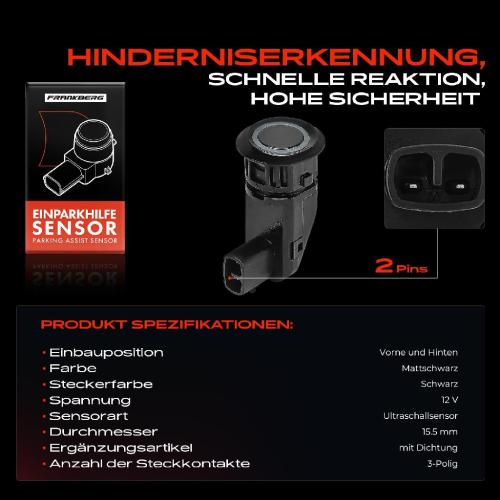 1x Parksensor PDC Sensor Vorne und Hinten für Tesla Model S 5YJS 60 70 85 P85 Bild 1x Parksensor PDC Sensor Vorne und Hinten für Tesla Model S 5YJS 60 70 85 P85