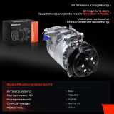 1x Klimakompressor für VW Multivan T5 Transporter Bus T5 Phaeton Touareg 7L