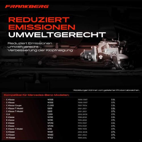 Frankberg 1x AGR-Ventil Abgasrückführungsventil für Mercedes-Benz C-Klasse W203 CL203 S203 C209 W210 VF210 S210 W461 Bild Frankberg 1x AGR-Ventil Abgasrückführungsventil für Mercedes-Benz C-Klasse W203 CL203 S203 C209 W210 VF210 S210 W461