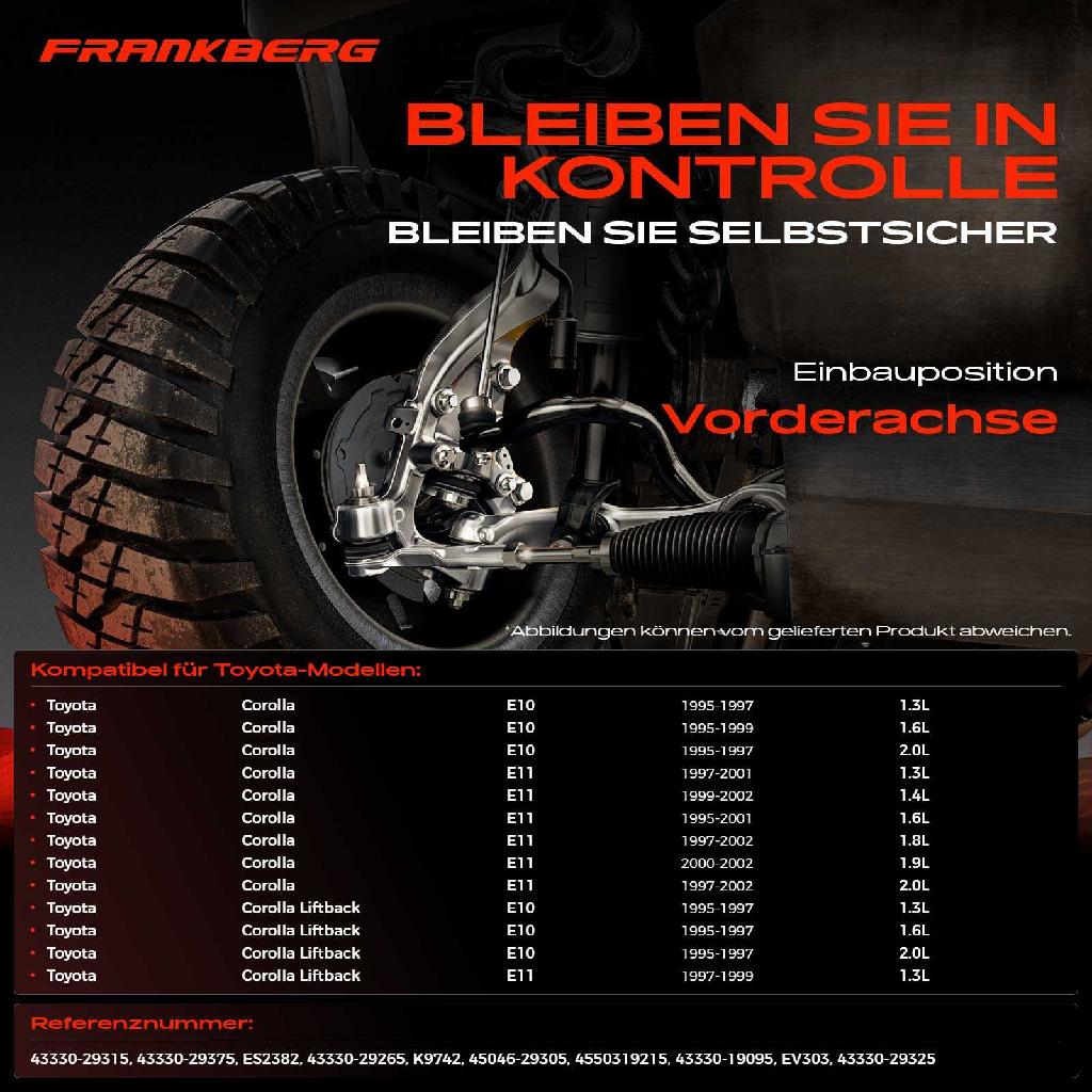 1x Querlenker Satz Vorderachse für Toyota Corolla Compact Kasten Liftback Station Wagon RAV 4 I Cabrio