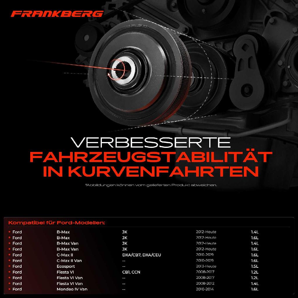 1x Riemenscheibe Kurbelwelle für Ford C-Max II DXA/CB7 DXA/CEU Fiesta VI Mondeo IV