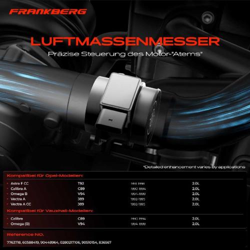 1x Luftmassenmesser für Opel Astra F Caravan CC Calibra A Omega B Vectra Vauxhall MK III (F) (B) Stufenheck Bild 1x Luftmassenmesser für Opel Astra F Caravan CC Calibra A Omega B Vectra Vauxhall MK III (F) (B) Stufenheck