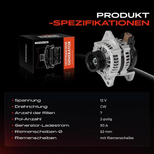 Frankberg 1x Lichtmaschine Generator für Isuzu D-Max I II TFR TFS 2.5L Bj ab 2006 Bild Frankberg 1x Lichtmaschine Generator für Isuzu D-Max I II TFR TFS 2.5L Bj ab 2006