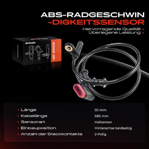 1x ABS Sensor Hinterachse beidseitig für Mercedes-Benz E-Klasse W212 E-Klasse T-Model S212 2.1L 2012-2016 Bild 1x ABS Sensor Hinterachse beidseitig für Mercedes-Benz E-Klasse W212 E-Klasse T-Model S212 2.1L 2012-2016