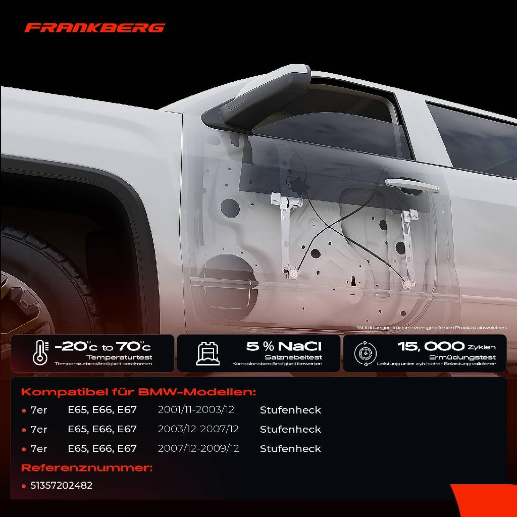 1x Fensterheber Hinten Rechts für BMW 7er E65 E66 E67 Limousine 01-09