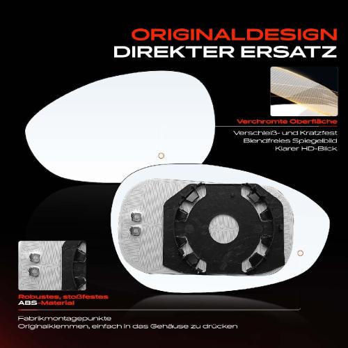 1x Spiegelglas Außenspiegel links für Fiat Grande Punto Punto Evo Linea Bild 1x Spiegelglas Außenspiegel links für Fiat Grande Punto Punto Evo Linea