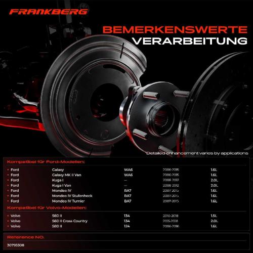 Frankberg 1x Ankerblech Bremsscheibe Hinterachse Rechts für Ford Kuga Mondeo Volvo S-Max XC60 V70 Bild Frankberg 1x Ankerblech Bremsscheibe Hinterachse Rechts für Ford Kuga Mondeo Volvo S-Max XC60 V70