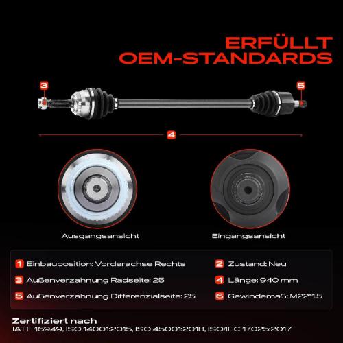 Frankberg 1x Antriebswelle Vorderachse Rechts für Hyundai Coupe GK RD Elantra XD 2000-2009 Bild Frankberg 1x Antriebswelle Vorderachse Rechts für Hyundai Coupe GK RD Elantra XD 2000-2009