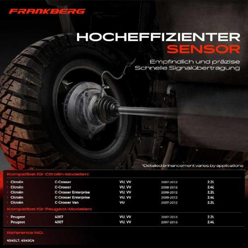 Frankberg 1x ABS Sensor Hinterachse links für Citroën C-Crosser Enterprise Van Peugeot 4007 2.2L 2.4L 2007-2013 Bild Frankberg 1x ABS Sensor Hinterachse links für Citroën C-Crosser Enterprise Van Peugeot 4007 2.2L 2.4L 2007-2013
