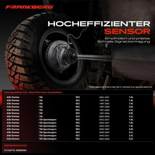 1x ABS Sensor Hinterachse beidseitig für Alfa Romeo 156 Sportwagon 1.6L 1.8L 1.9L 2.0L 2.4L 1997-2005 Bild 1x ABS Sensor Hinterachse beidseitig für Alfa Romeo 156 Sportwagon 1.6L 1.8L 1.9L 2.0L 2.4L 1997-2005