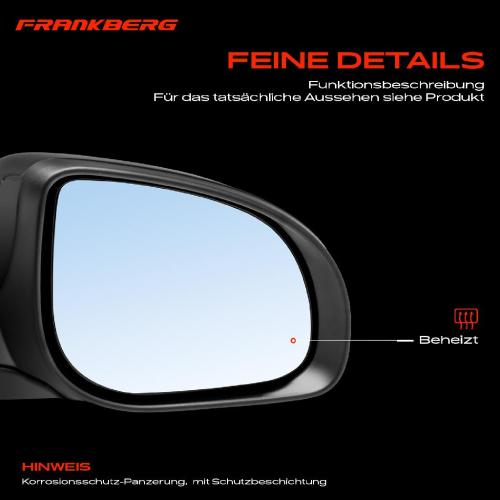 Frankberg 1x Außenspiegel Rechts für Hyundai i20 PB PBT 1.1L 1.2L 1.4L 1.6L 2012-2015 Bild Frankberg 1x Außenspiegel Rechts für Hyundai i20 PB PBT 1.1L 1.2L 1.4L 1.6L 2012-2015