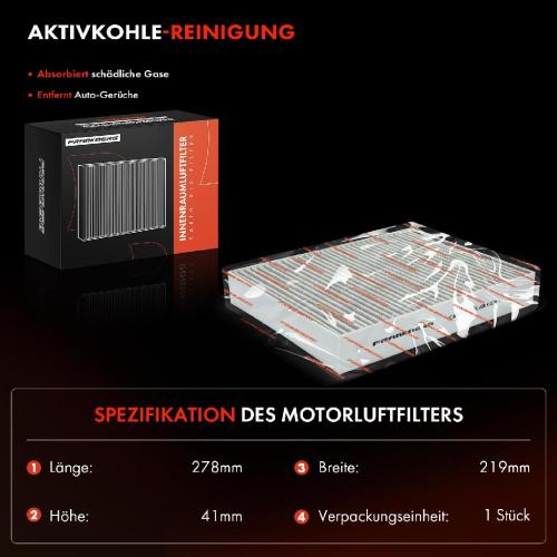 1x Innenraumfilter Aktivkohle für VW Touareg 7P Porsche Cayenne 92A 2010-2018 Bild 1x Innenraumfilter Aktivkohle für VW Touareg 7P Porsche Cayenne 92A 2010-2018