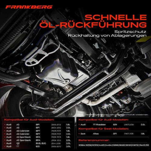 Frankberg 1x Ölwanne Motorölwanne für VW Golf 5 6 Passat Tiguan EOS Beetle Audi A3 TT Bild Frankberg 1x Ölwanne Motorölwanne für VW Golf 5 6 Passat Tiguan EOS Beetle Audi A3 TT