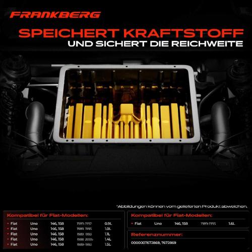 Frankberg 1x Kraftstofftank Kraftstoffbehälter für Fiat Uno 146 158 1.6L 1983-2006 Bild Frankberg 1x Kraftstofftank Kraftstoffbehälter für Fiat Uno 146 158 1.6L 1983-2006