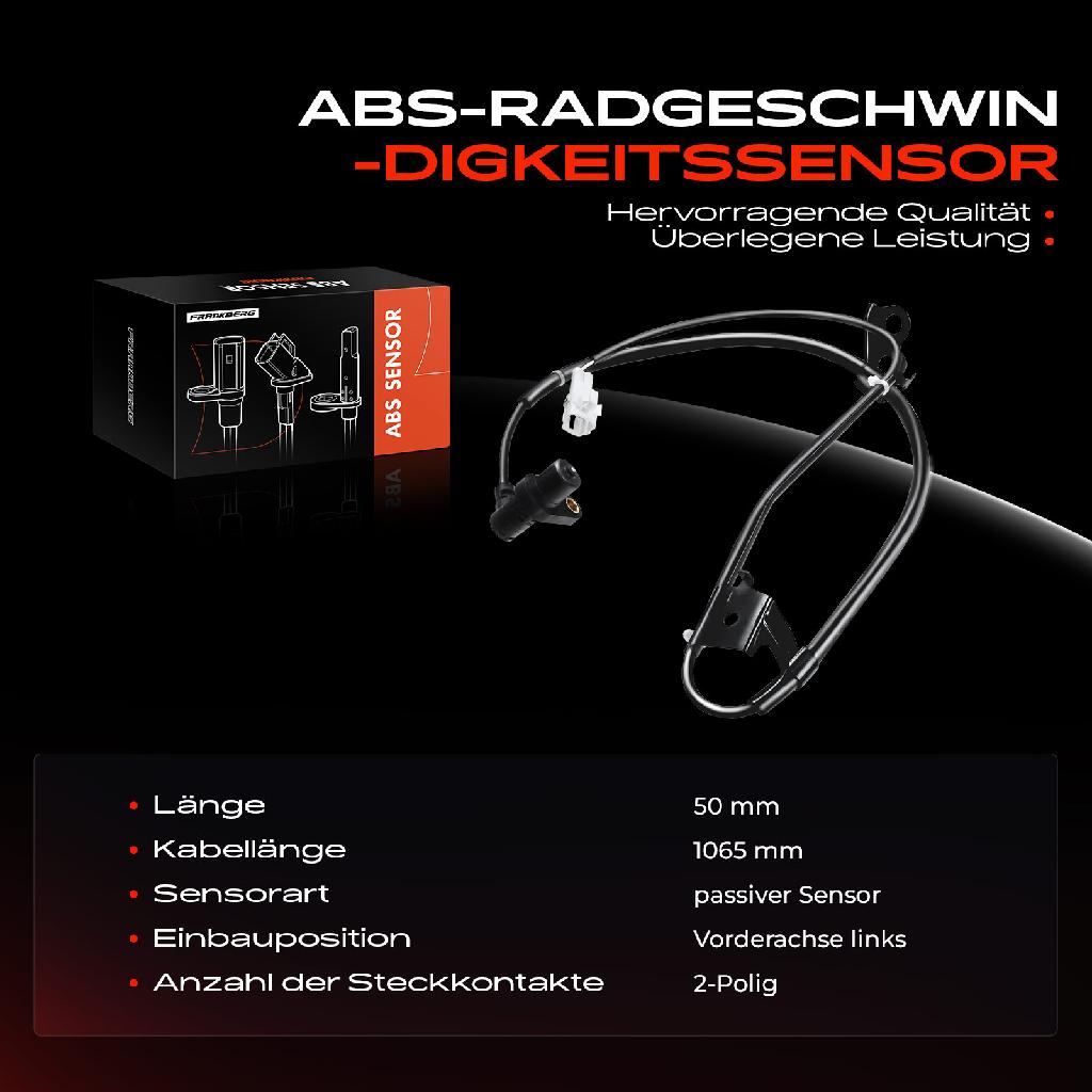 1x ABS Sensor Vorderachse links für Toyota Prius Liftback W2 1.5L 2003-2009