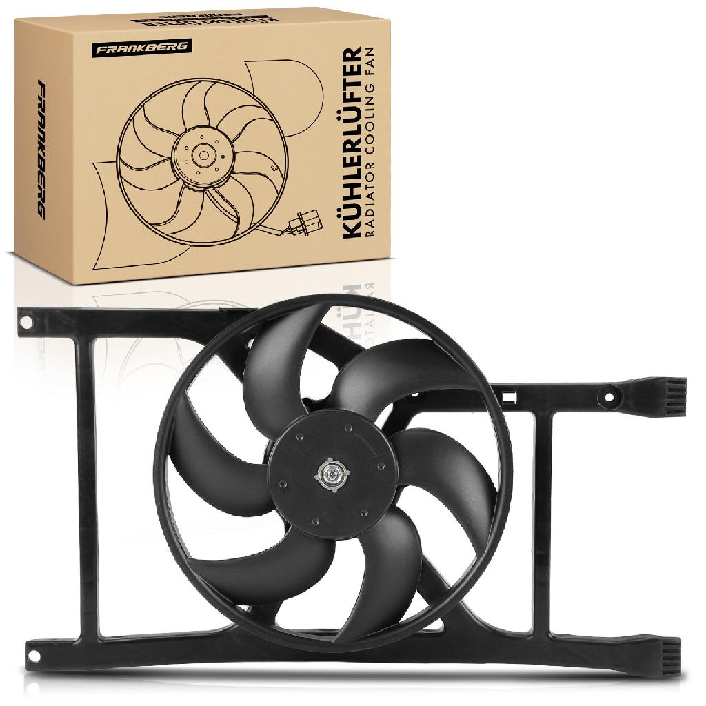 Frankberg 1x Motorkühller Einfachlüfter mit Kühlerlüfterrahmen Fiat 500 Panda Lancia Ypsilon 1.0L 1.2L