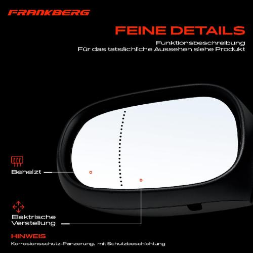 Frankberg 1x Außenspiegel Links für Renault Clio II BB CB SB0/1/2 1.2L 1.4L 1.5L 1.9L Bj ab 2001 Bild Frankberg 1x Außenspiegel Links für Renault Clio II BB CB SB0/1/2 1.2L 1.4L 1.5L 1.9L Bj ab 2001