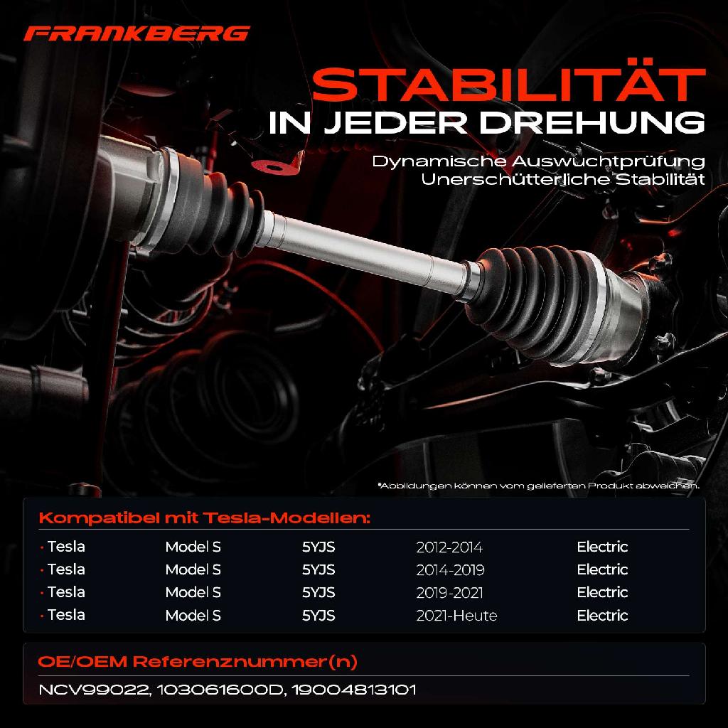 1x Antriebswelle Vorderachse Rechts für Tesla Model 5YJS Bj ab 2012