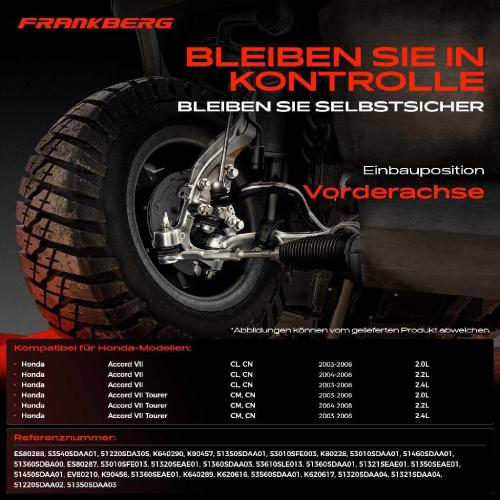 1x Querlenker Satz Vorderachse für Honda Accord VII CL CN Accord VII Tourer CM CN 2.0L 2.2L 2.4L 2003-2008 Bild 1x Querlenker Satz Vorderachse für Honda Accord VII CL CN Accord VII Tourer CM CN 2.0L 2.2L 2.4L 2003-2008