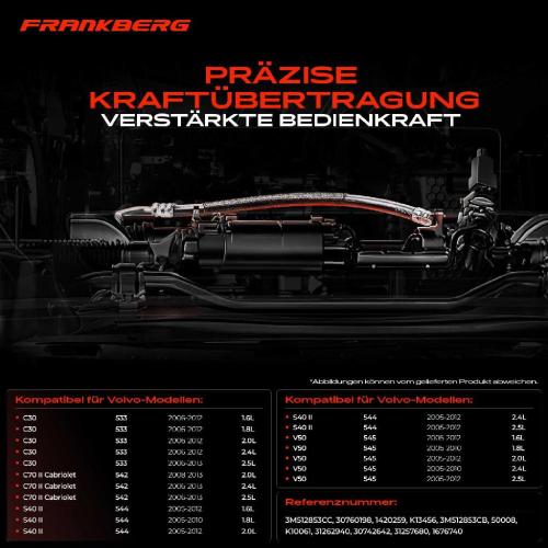 2x Seilzug Feststellbremse Hinterachse beidseitig für Volvo C70 II Cabriolet C30 S40 II V50 Bild 2x Seilzug Feststellbremse Hinterachse beidseitig für Volvo C70 II Cabriolet C30 S40 II V50