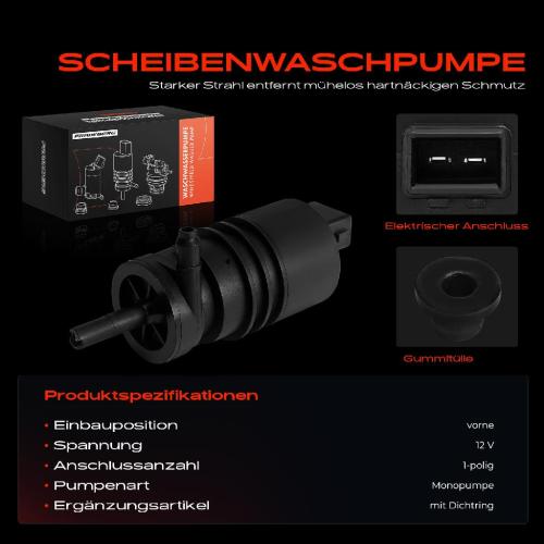1x Waschwasserpumpe Scheibenreinigung Vorne für Alfa Romeo 159 Opel Astra G CC T98 Bild 1x Waschwasserpumpe Scheibenreinigung Vorne für Alfa Romeo 159 Opel Astra G CC T98