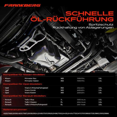 Frankberg 1x Ölwanne Motorölwanne für Nissan Primastar Opel Vivaro Renault Trafic II 2001-2018 2.5L Bild Frankberg 1x Ölwanne Motorölwanne für Nissan Primastar Opel Vivaro Renault Trafic II 2001-2018 2.5L