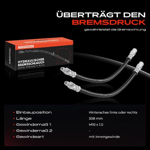 2x Bremsschlauch Bremsschläuche Hinterachse Links oder Rechts für Mercedes-Benz W202 A124 C123 W116 W126 W140 Bild 2x Bremsschlauch Bremsschläuche Hinterachse Links oder Rechts für Mercedes-Benz W202 A124 C123 W116 W126 W140