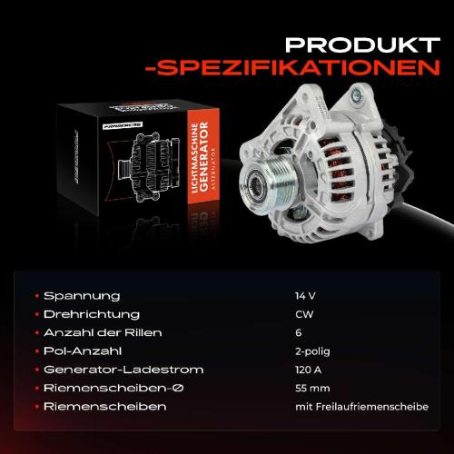 Frankberg 1x Lichtmaschine Generator für Renault Clio III Megane II III Dacia Duster Bild Frankberg 1x Lichtmaschine Generator für Renault Clio III Megane II III Dacia Duster