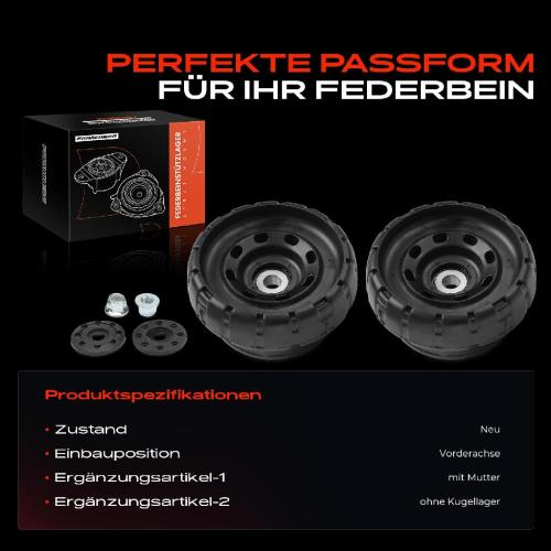 2x Domlager Federbeinstütz lager für Opel Vivaro A X83 Nissan Primastar X83 Bild 2x Domlager Federbeinstütz lager für Opel Vivaro A X83 Nissan Primastar X83