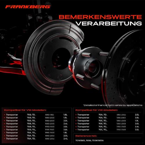 Frankberg 2x Ankerblech Bremsscheibe Hinterachse Beidseitig für VW T4 Bus/Kasten/Pritsche/Fahrgestell 70 Bild Frankberg 2x Ankerblech Bremsscheibe Hinterachse Beidseitig für VW T4 Bus/Kasten/Pritsche/Fahrgestell 70
