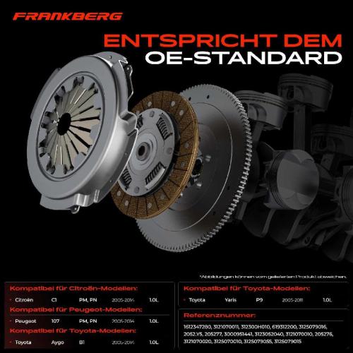 1x Kupplungssatz für Citroën C1 PM PN Peugeot 107 PM PN Toyota Aygo B1 Yaris P9 1.0L Bild 1x Kupplungssatz für Citroën C1 PM PN Peugeot 107 PM PN Toyota Aygo B1 Yaris P9 1.0L