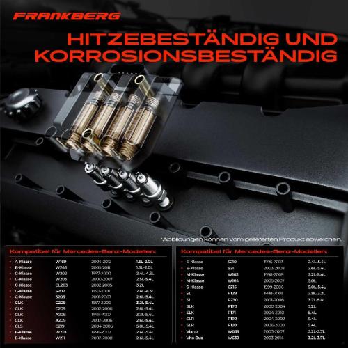 Frankberg 8x Zündspule? Zündkerze für Mercedes-Benz W169 W245 W202 W203 CL203 S202 S203 C208 C209 A208 A209 C219 Bild Frankberg 8x Zündspule? Zündkerze für Mercedes-Benz W169 W245 W202 W203 CL203 S202 S203 C208 C209 A208 A209 C219