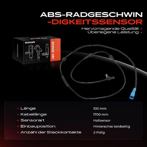 Frankberg 1x ABS Sensor Hinterachse beidseitig für Citroën C5 I Break Kasten/Kombi 1.8L 2.0L 2.2L 3.0L 2001-2004 Bild Frankberg 1x ABS Sensor Hinterachse beidseitig für Citroën C5 I Break Kasten/Kombi 1.8L 2.0L 2.2L 3.0L 2001-2004