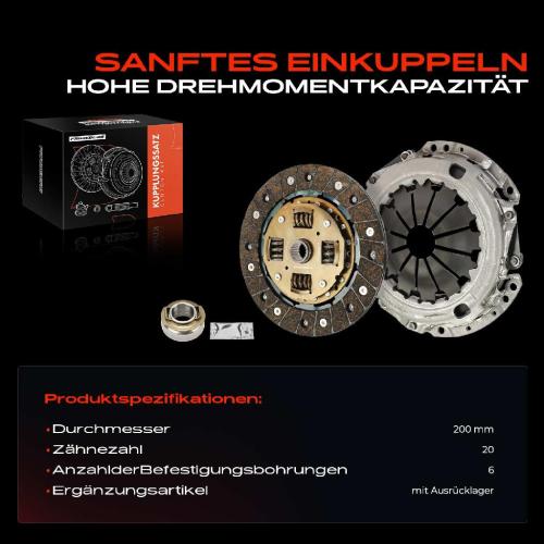 Frankberg 1x Kupplungssatz für Daihatsu Terios F7 J2 1.5L Bj ab 2005 Bild Frankberg 1x Kupplungssatz für Daihatsu Terios F7 J2 1.5L Bj ab 2005