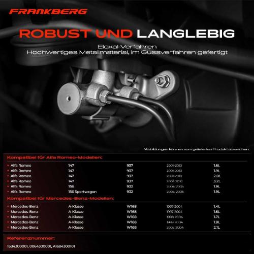 1x Hauptbremszylinder Bremszylinder für Mercedes-Benz W168 Alfa Romeo 147 1.6L-3.2L Bild 1x Hauptbremszylinder Bremszylinder für Mercedes-Benz W168 Alfa Romeo 147 1.6L-3.2L