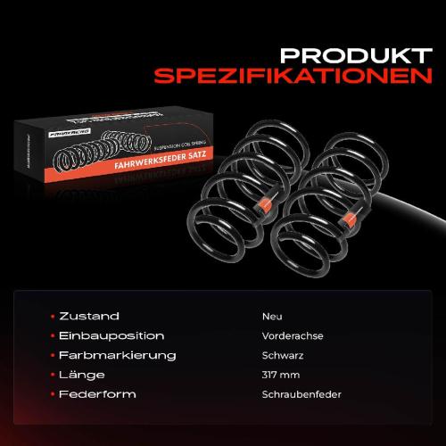 Frankberg 2x Fahrwerksfeder Vorderachse für VW Polo 6N2 1.6L 1999-2001 Bild Frankberg 2x Fahrwerksfeder Vorderachse für VW Polo 6N2 1.6L 1999-2001