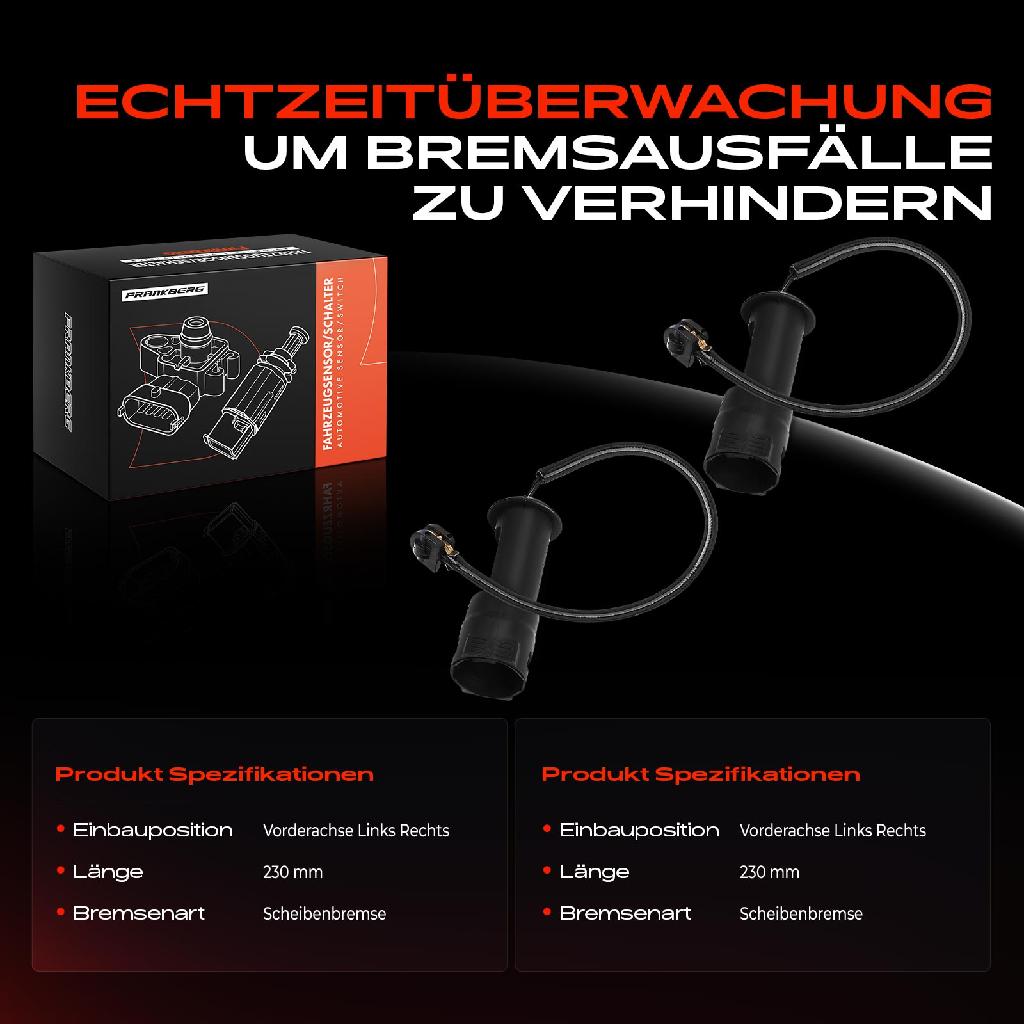 2x Warnkontakt Bremsbelagverschleiß Vorderachse für Audi 100 443 445 200 Coupe Quattro