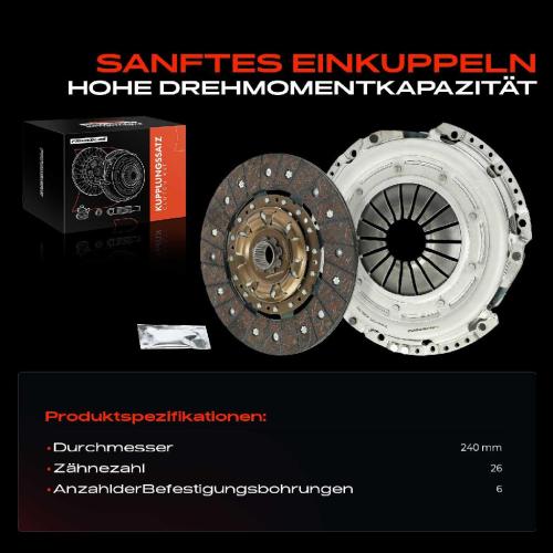Frankberg 1x Kupplungssatz für VW California T6 Camper Multivan VI Transporter Kasten Pritsche/Fahrgestell Bild Frankberg 1x Kupplungssatz für VW California T6 Camper Multivan VI Transporter Kasten Pritsche/Fahrgestell