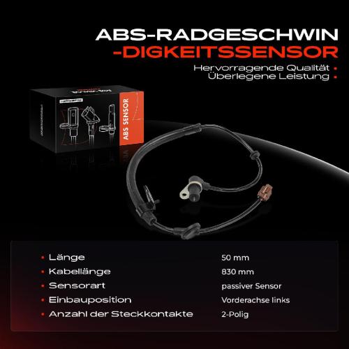 1x ABS Sensor Vorderachse links für Nissan Almera II N16 1.5L 1.8L 2.2L 2000 Bild 1x ABS Sensor Vorderachse links für Nissan Almera II N16 1.5L 1.8L 2.2L 2000