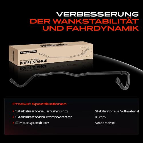 1x Stabilisator Vorne für VW Polo 9N Audi A1 8X Seat Ibiza 3 4 Skoda Fabia 1 2 Bild 1x Stabilisator Vorne für VW Polo 9N Audi A1 8X Seat Ibiza 3 4 Skoda Fabia 1 2