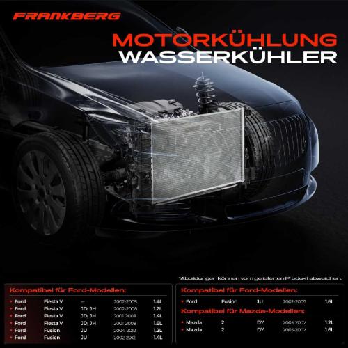 Frankberg 1x Kühler Wasserkühler Motorkühler für Ford Fiesta 5 Fusion Mazda 2 Bild Frankberg 1x Kühler Wasserkühler Motorkühler für Ford Fiesta 5 Fusion Mazda 2
