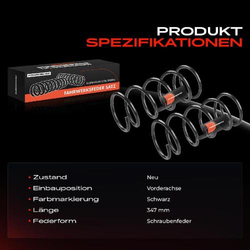 2x Fahrwerksfeder Vorderachse für Ford Street KA RL2 1.6L 2003-2005 Bild 2x Fahrwerksfeder Vorderachse für Ford Street KA RL2 1.6L 2003-2005