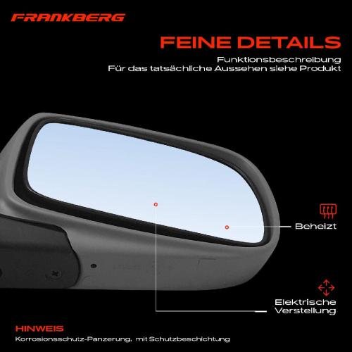 Frankberg 1x Außenspiegel Rechts für Toyota Yaris P1 P9 1.0L 1.3L 1.4L 1.5L 2000-2006 Bild Frankberg 1x Außenspiegel Rechts für Toyota Yaris P1 P9 1.0L 1.3L 1.4L 1.5L 2000-2006