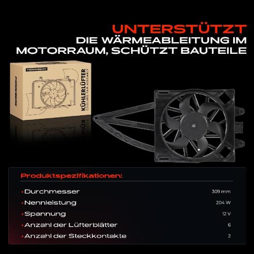 Frankberg 1x Motorkühller Einfachlüfter mit Kühlerlüfterrahmen Fiat Panda Kasten/Schrägheck 169 Bild Frankberg 1x Motorkühller Einfachlüfter mit Kühlerlüfterrahmen Fiat Panda Kasten/Schrägheck 169