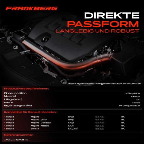 Frankberg 1x Kühlerschlauch Turboschlauch für Renault Megane I I Coach I Grandtour I Klasseic Scénic I MPV Bild Frankberg 1x Kühlerschlauch Turboschlauch für Renault Megane I I Coach I Grandtour I Klasseic Scénic I MPV